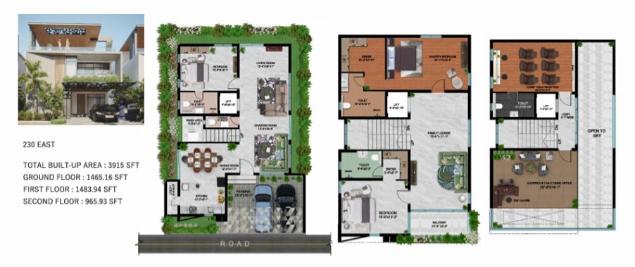 Villa layout plan at Riverscape Villas Bandlaguda Jagir