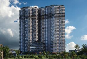 Modern high-rise residential tower exterior view